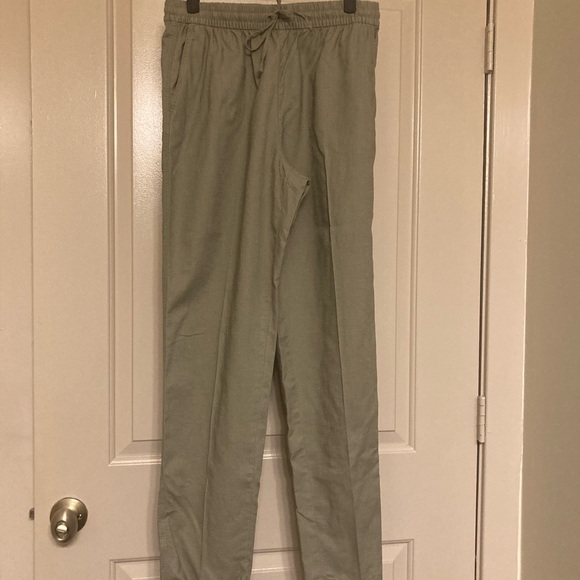 H & M green linen blend pants, size small - Picture 4 of 5